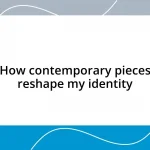 How contemporary pieces reshape my identity