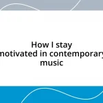 How I stay motivated in contemporary music